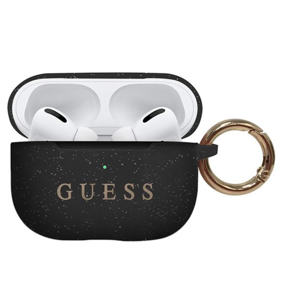 GUESS Pink Gold Glitter AirPod PRO Keychain Case - Picture 11 of 13